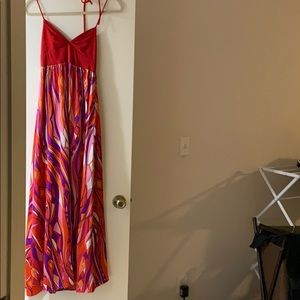 Colorful halter dress